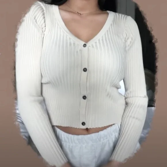 YesStyle Ribbed Cardigan - Picture 1 of 3